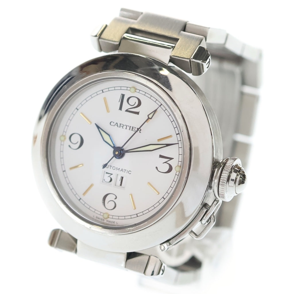 Cartier(カルティエ) パシャC ビッグデイト 白文字盤 自動巻き 腕時計 シルバー W31044M7