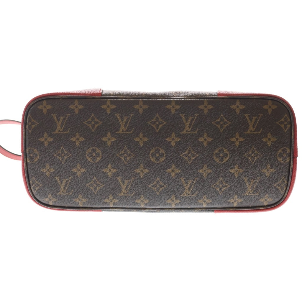 LOUIS VUITTON(ルイヴィトン) モノグラム フランドリン 2WAYバッグ トートバッグ ハンドバッグ ショルダーバッグ ブラウン×レッド レザー×PVC M41596 ゴールド金具 レディース