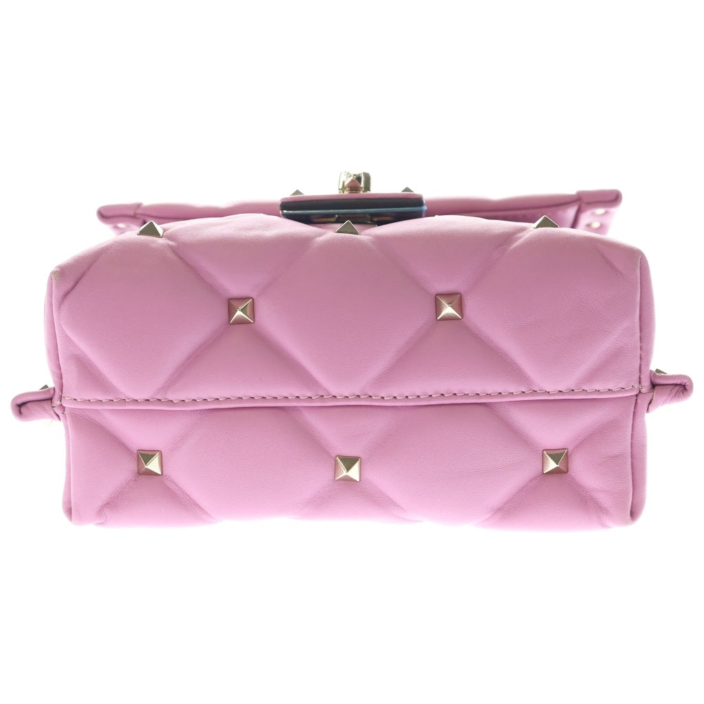VALENTINO(ヴァレンティノ) キャンディロックスタッズ 2WAYバッグ ハンドバッグ ショルダーバッグ ピンク レザー ゴールド金具 レディース