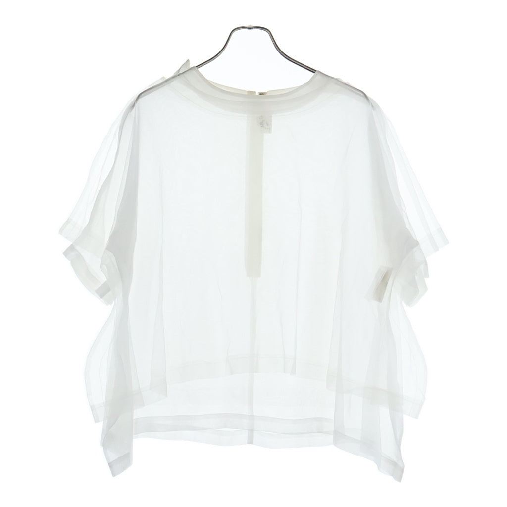 COMME des GARCONS(コムデギャルソン) 22SS AD2021 シアー オーガンジー レイヤード 半袖Tシャツ トップス ホワイト レディース GI-B012