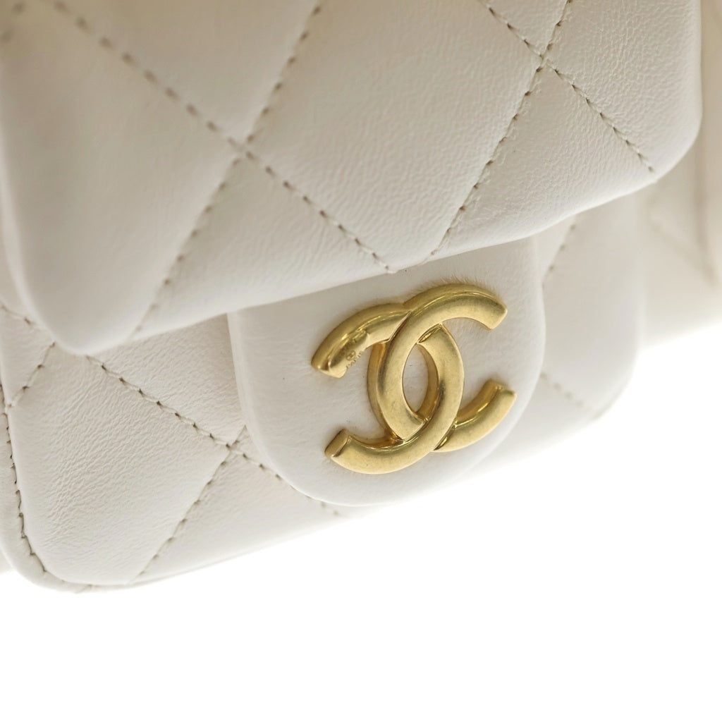 CHANEL(シャネル) マトラッセ マキシ ホーボー バッグ ラムスキン ゴールド金具 チェーントートバッグ AS5339 ホワイト レディース
