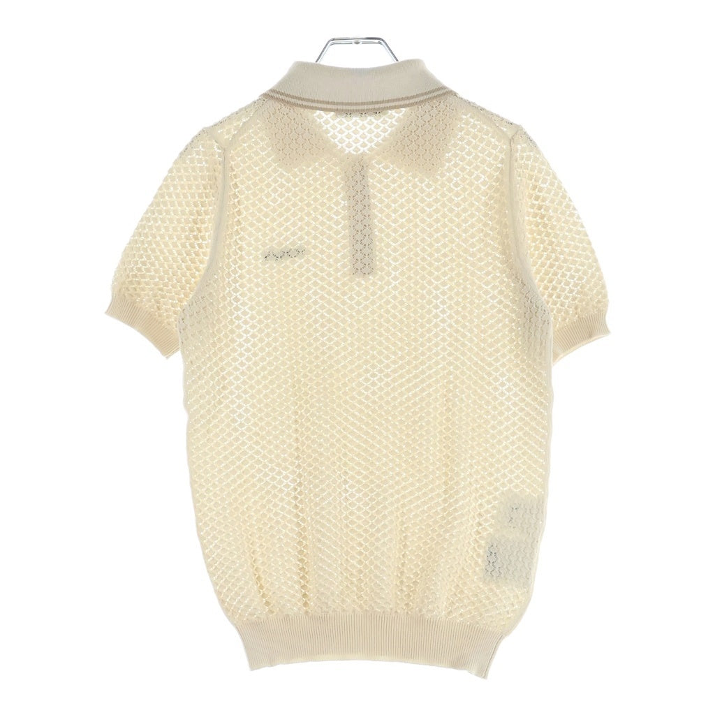 miumiu(ミュウミュウ) ニュートラル ロゴモチーフ ニットポロシャツ ベージュ #38