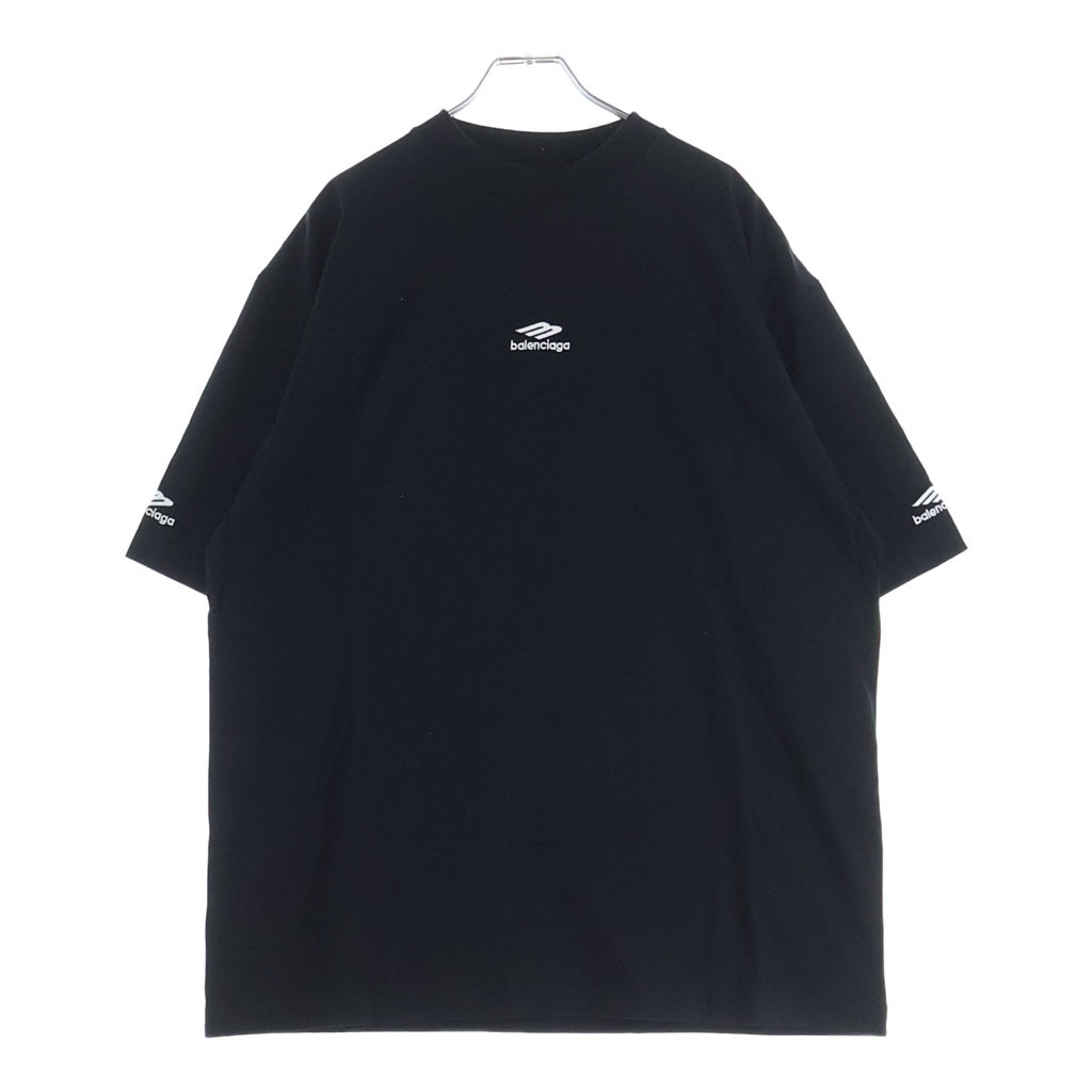 BALENCIAGA(バレンシアガ) SKI ロゴプリント クルーネック 半袖シャツ ブラック #M