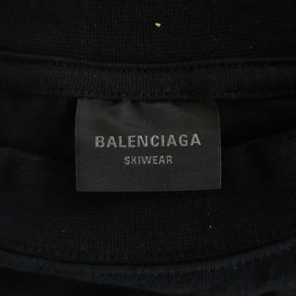 BALENCIAGA(バレンシアガ) SKI ロゴプリント クルーネック 半袖シャツ ブラック #M