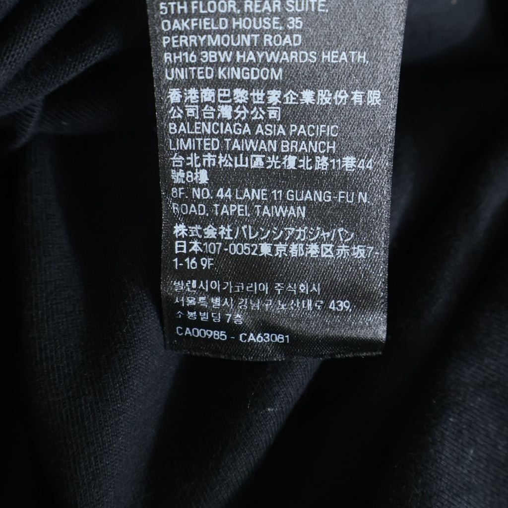 BALENCIAGA(バレンシアガ) SKI ロゴプリント クルーネック 半袖シャツ ブラック #M