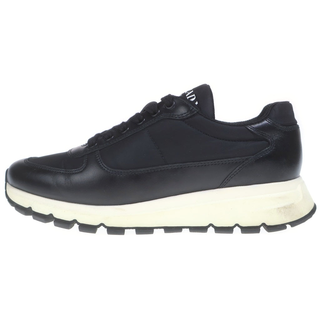 PRADA(プラダ) レザー×テスート スニーカー ホワイト×ブラック #6 1/2