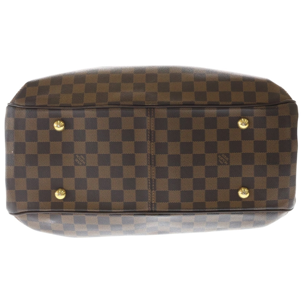 LOUIS VUITTON(ルイヴィトン) ダミエ グリート ハンドバッグ ブラウン レザー×PVC N48108 ゴールド金具 レディース