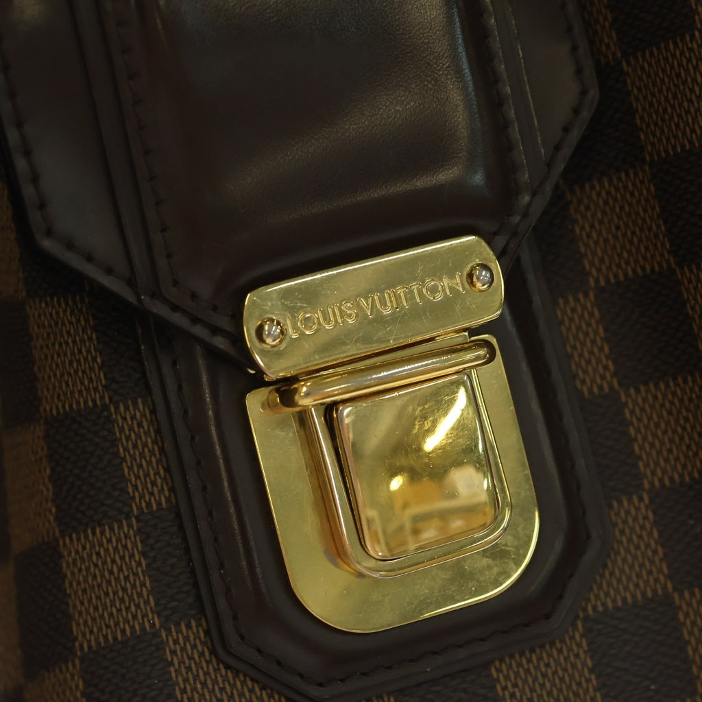 LOUIS VUITTON(ルイヴィトン) ダミエ グリート ハンドバッグ ブラウン レザー×PVC N48108 ゴールド金具 レディース
