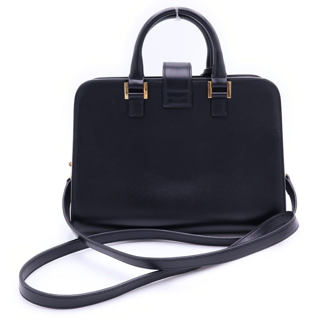 SAINT LAURENT PARIS(サンローランパリ) ベイビーカバス 2WAY ハンドバッグ ショルダーバッグ ブラック レザー 568853 ゴールド金具 レディース