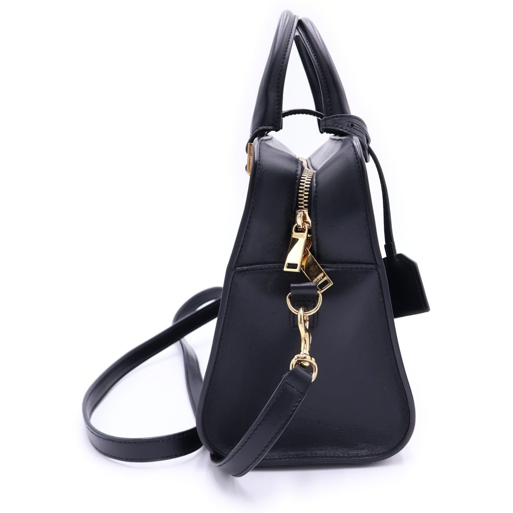 SAINT LAURENT PARIS(サンローランパリ) ベイビーカバス 2WAY ハンドバッグ ショルダーバッグ ブラック レザー 568853 ゴールド金具 レディース