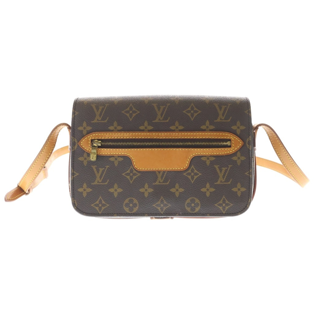 LOUIS VUITTON(ルイヴィトン) モノグラム サンジェルマン24 ショルダーバッグ ブラウン レザー×PVC M51210 ゴールド金具 レディース