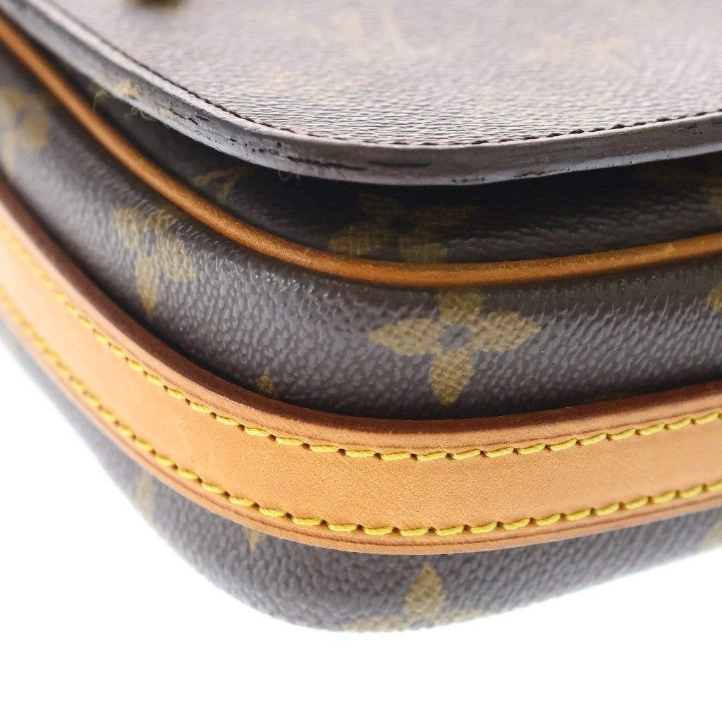 LOUIS VUITTON(ルイヴィトン) モノグラム サンジェルマン24 ショルダーバッグ ブラウン レザー×PVC M51210 ゴールド金具 レディース