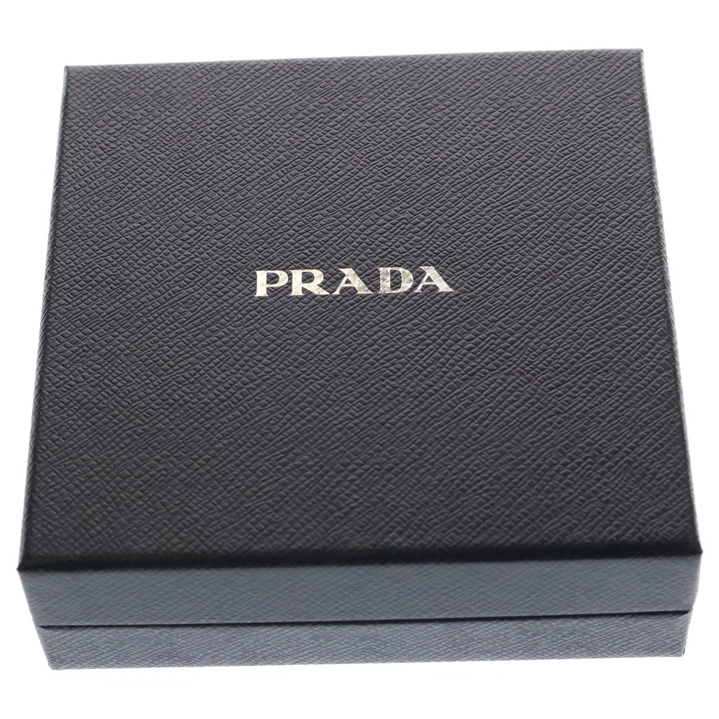 PRADA(プラダ) ベロア ロゴ三角プレート シュシュ ヘアゴム ターコイズブルー ゴールド金具 レディース