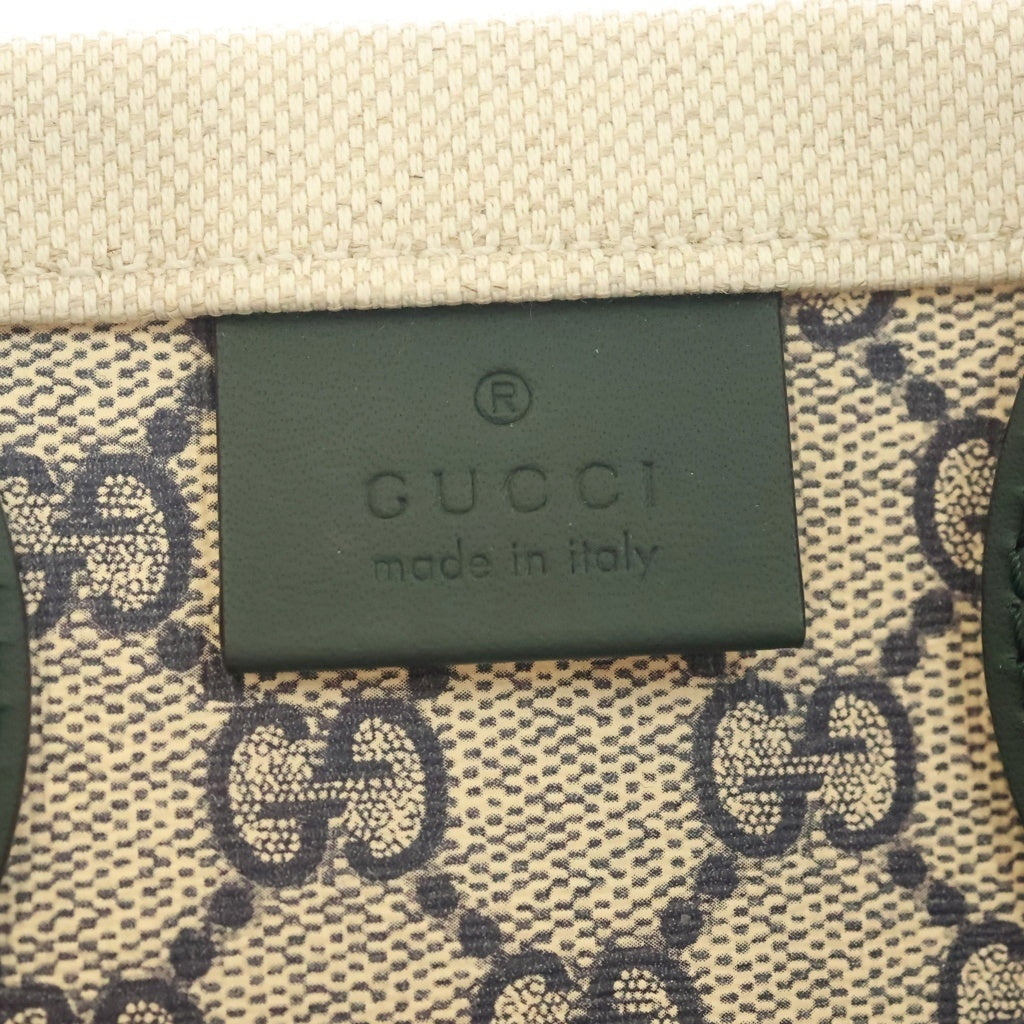 GUCCI(グッチ) リドコレクション GUCCIプリント ロゴ キャンバス レザー 2WAY ハンドバッグ ショルダーバッグ ベージュ/グリーン 772144 レディース