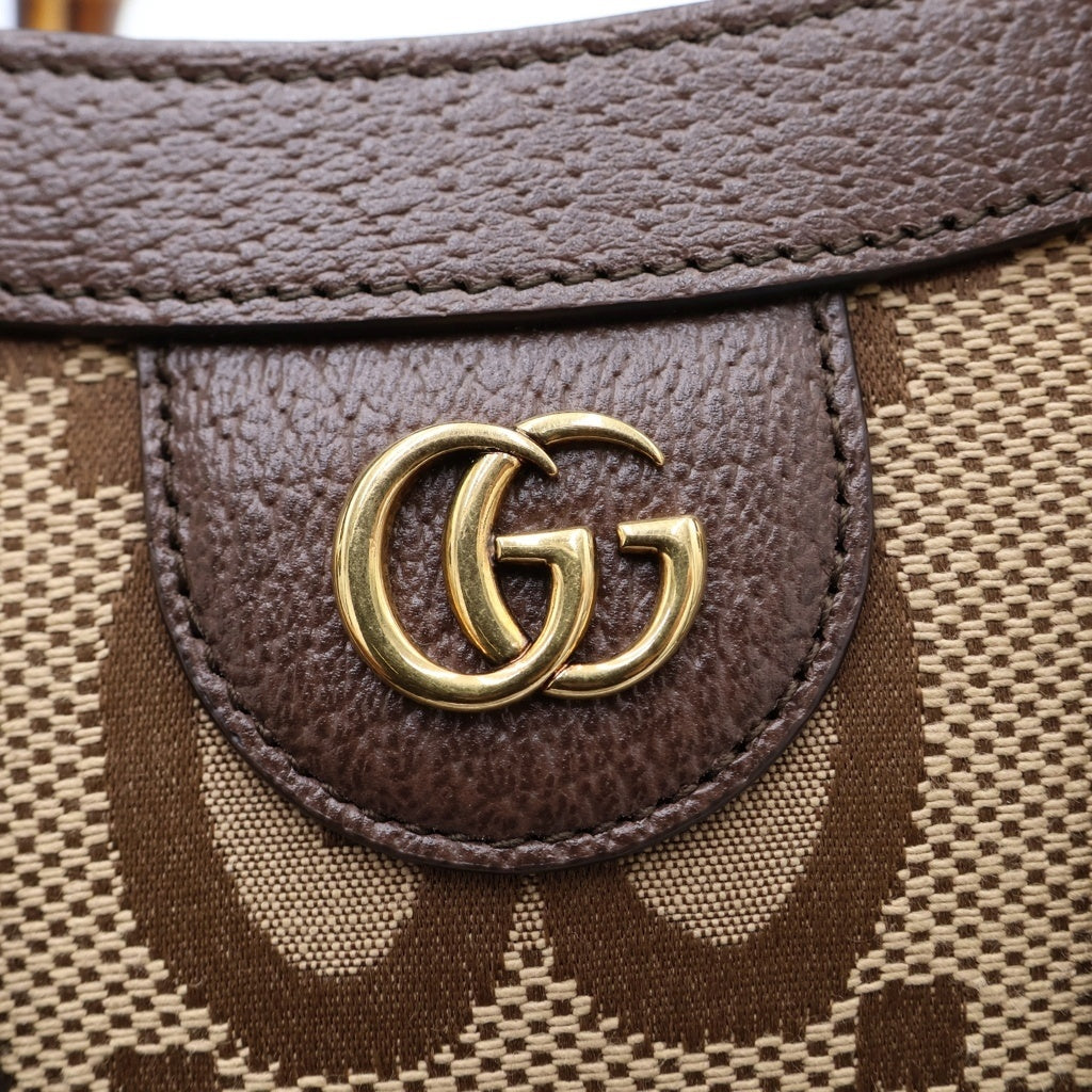 GUCCI(グッチ) ジャンボGG ダイアナ バンブー キャンバス レザー 2WAY ハンドバッグ ショルダーバッグ ブラウン 660195 レディース