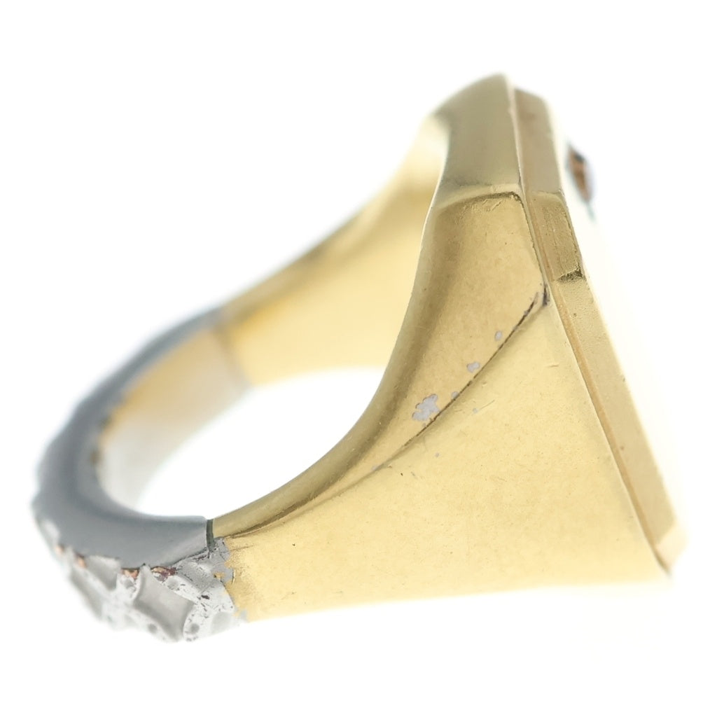 Maison Margiela(メゾンマルジェラ) SQUARE CHEVALIER RING スクエア シュヴァリエ スモーキークォーツ コンビ リング 指輪 ゴールド/シルバー SM1UQ0085 レディース