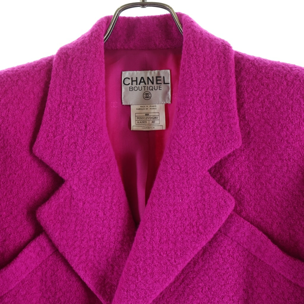 CHANEL(シャネル) ヴィンテージココボタン ウールツイードジャケット ショッキングピンク #40 P05767V04424 レディース