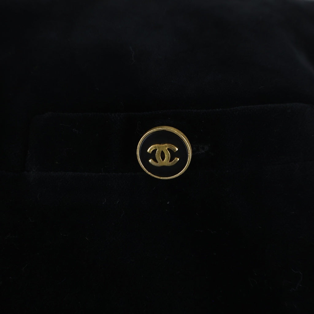 CHANEL(シャネル) ヴィンテージ ココボタン ひざ丈ベロアタイトスカート ブラック #40 2269h レディース