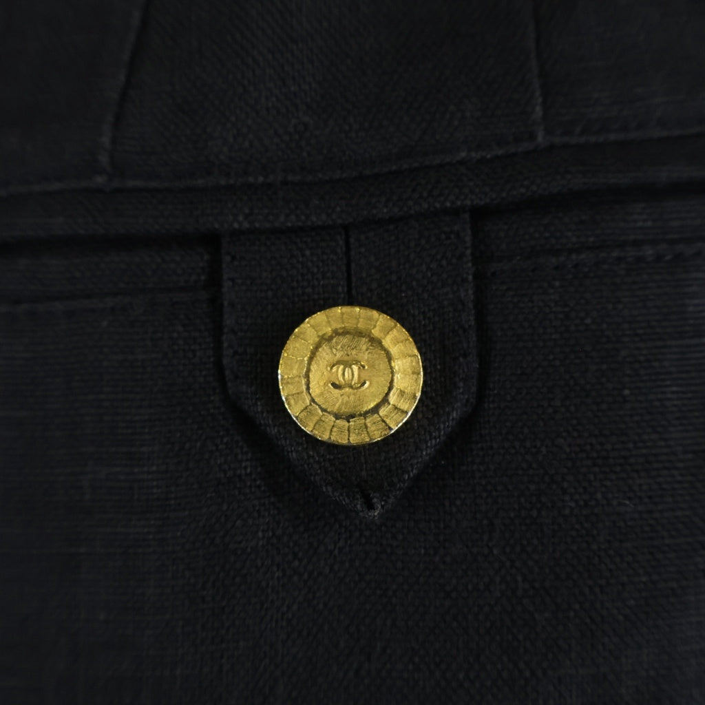 CHANEL(シャネル) ヴィンテージココボタンひざ丈スカート ブラック #40 P01498V00489 レディース
