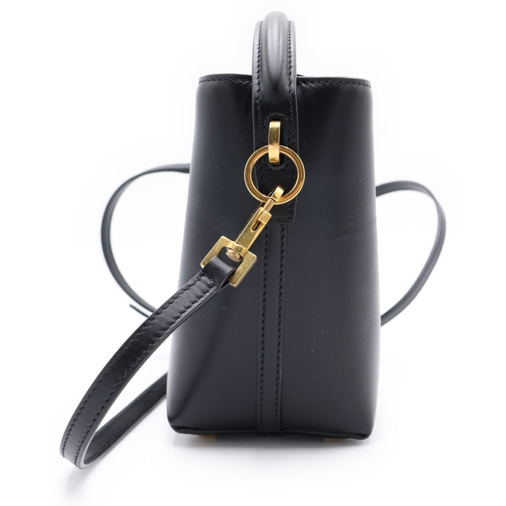SAINT LAURENT PARIS(サンローランパリ) LE 37 ミニ バケット シャイニーレザー 2WAY ハンドバッグ ショルダーバッグ ブラック 765870 レディース