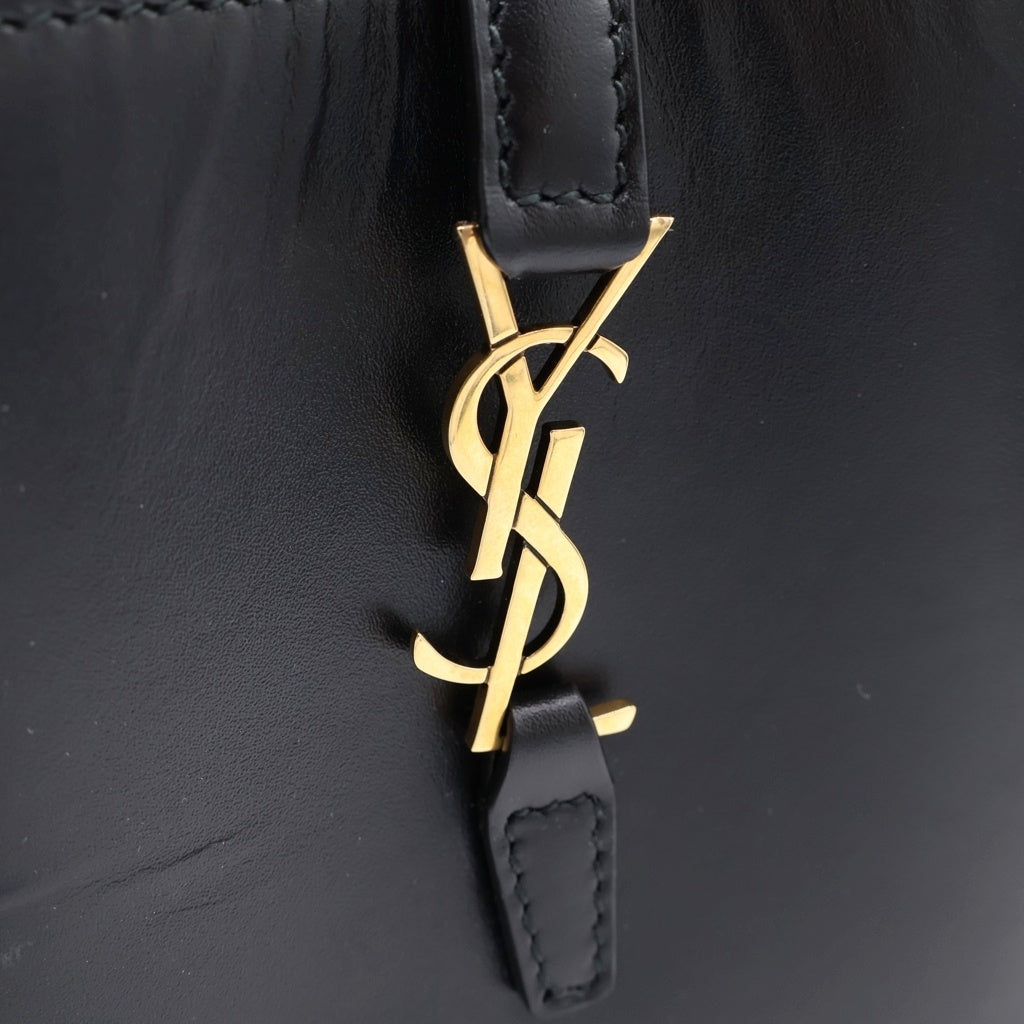 SAINT LAURENT PARIS(サンローランパリ) LE 37 ミニ バケット シャイニーレザー 2WAY ハンドバッグ ショルダーバッグ ブラック 765870 レディース