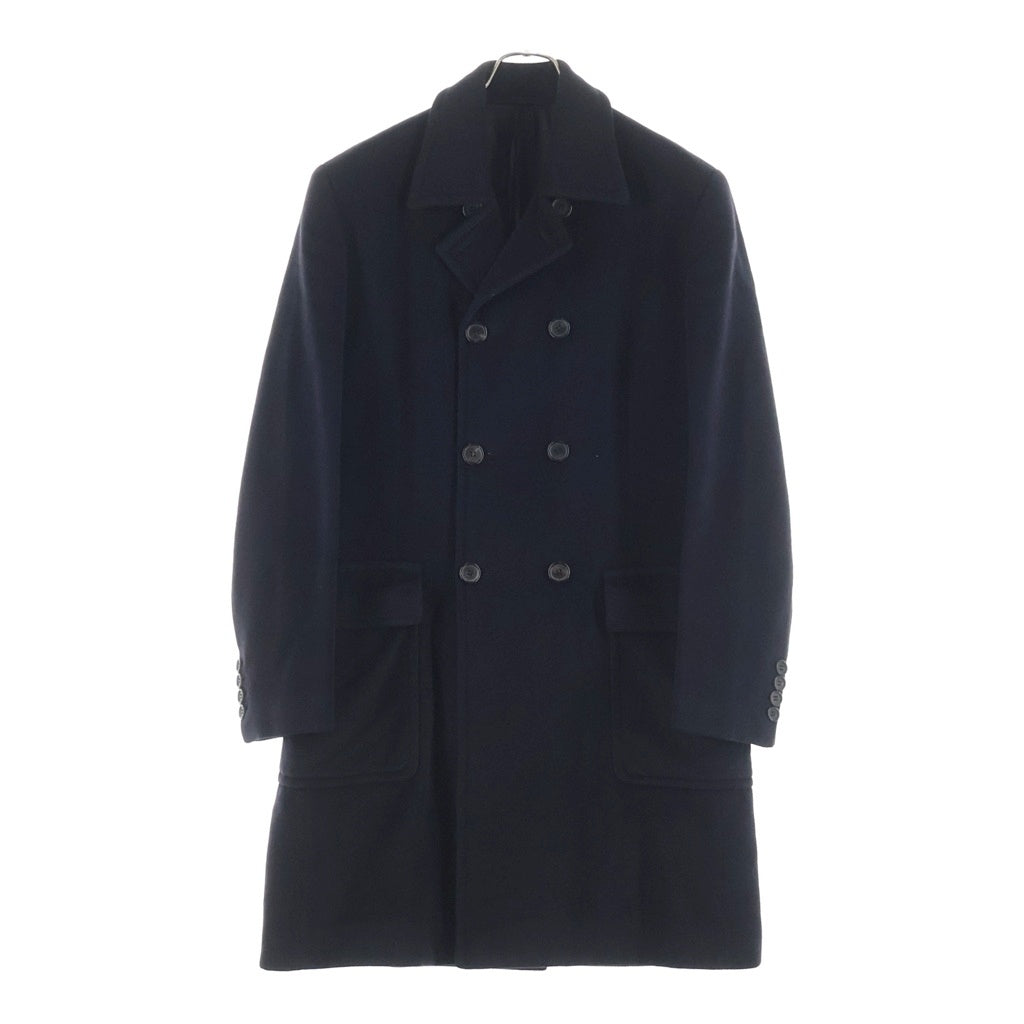 PRADA(プラダ) 90-00s ダブルブレスト ウールチェスターコート ロングコート ネイビー