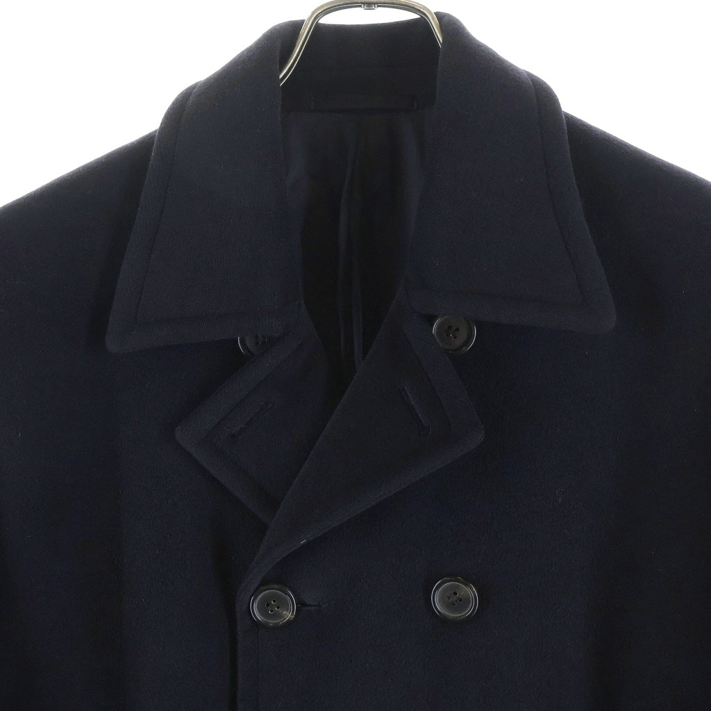PRADA(プラダ) 90-00s ダブルブレスト ウールチェスターコート ロングコート ネイビー