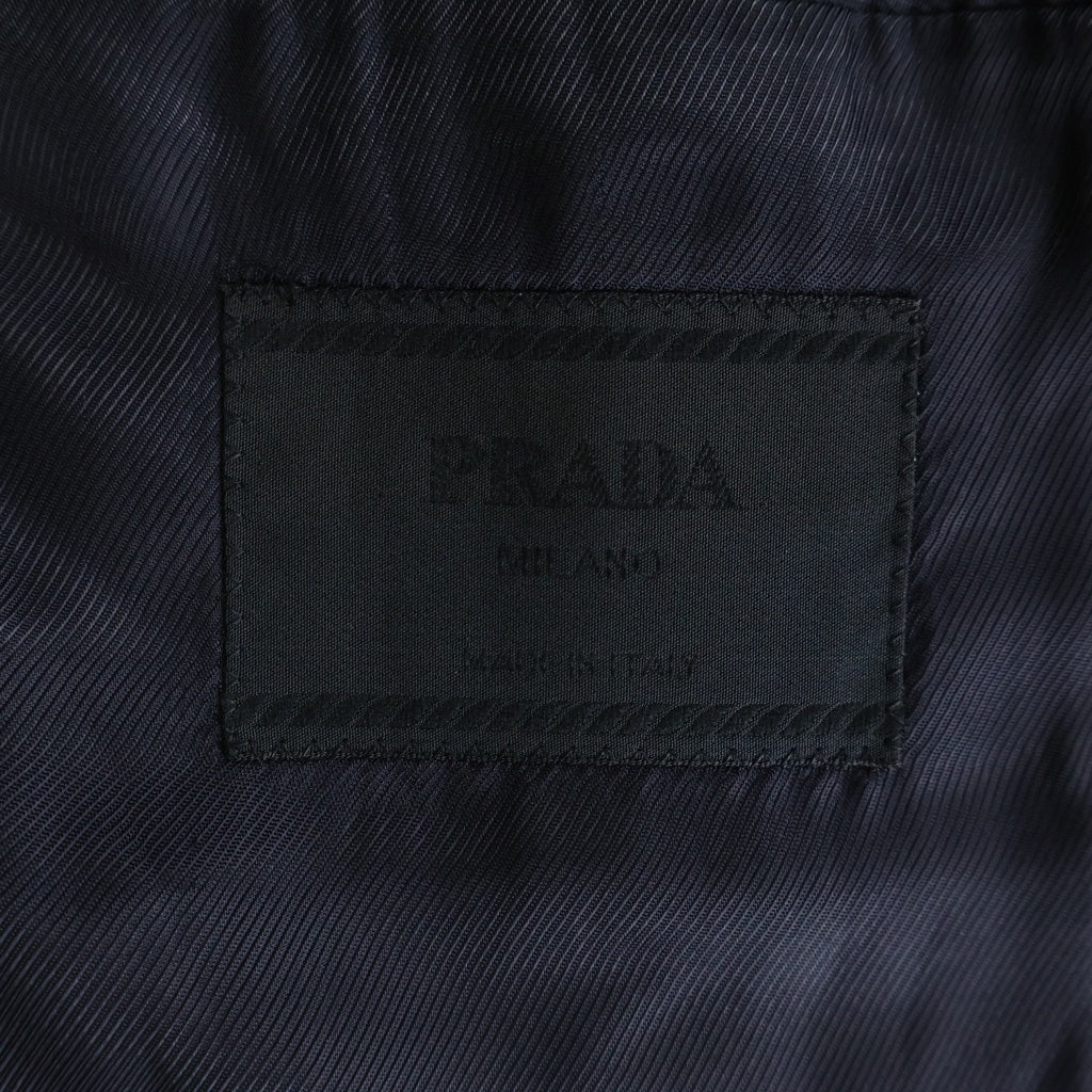 PRADA(プラダ) 90-00s ダブルブレスト ウールチェスターコート ロングコート ネイビー