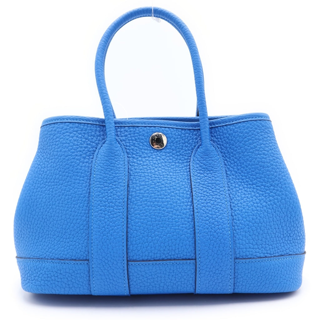 HERMES(エルメス) ネオ ガーデンパーティ 23 ハンドバッグ ニューブルーイドラ ネゴンダ トゴ シルバー金具 K刻印 レディース