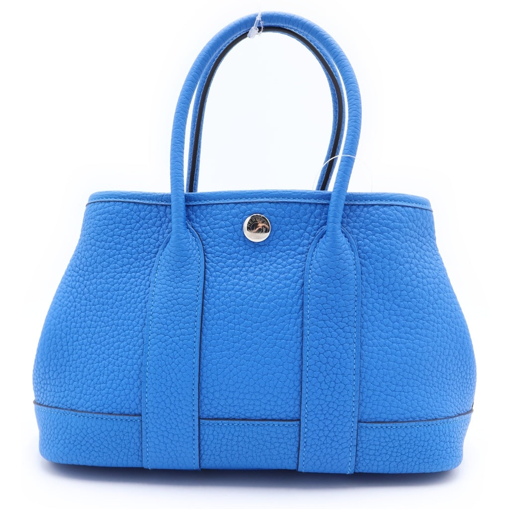 HERMES(エルメス) ネオ ガーデンパーティ 23 ハンドバッグ ニューブルーイドラ ネゴンダ トゴ シルバー金具 K刻印 レディース