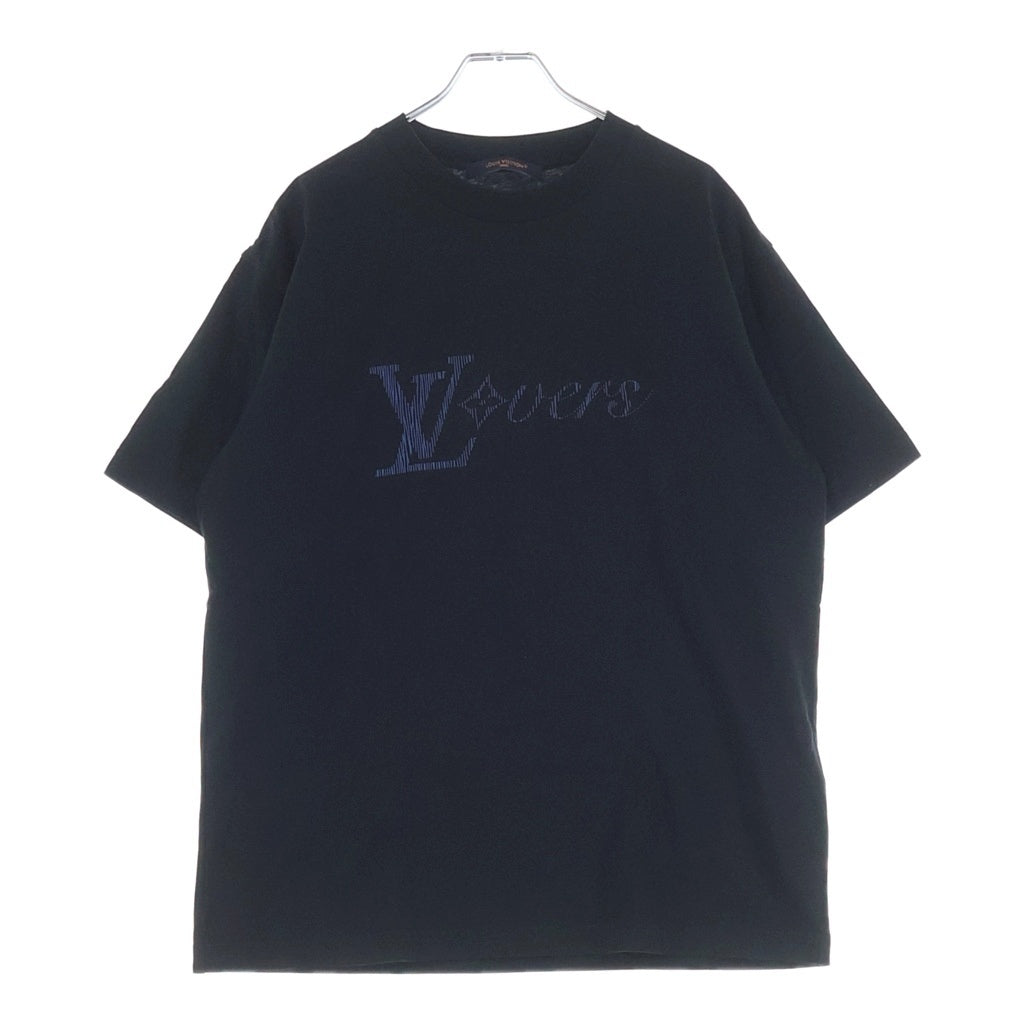 LOUIS VUITTON(ルイヴィトン) イリデセント LV バーズ ロゴプリントTシャツ カットソー コットン ブラック RM252MV