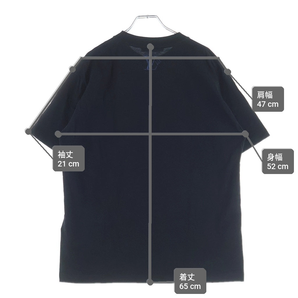LOUIS VUITTON(ルイヴィトン) イリデセント LV バーズ ロゴプリントTシャツ カットソー コットン ブラック RM252MV