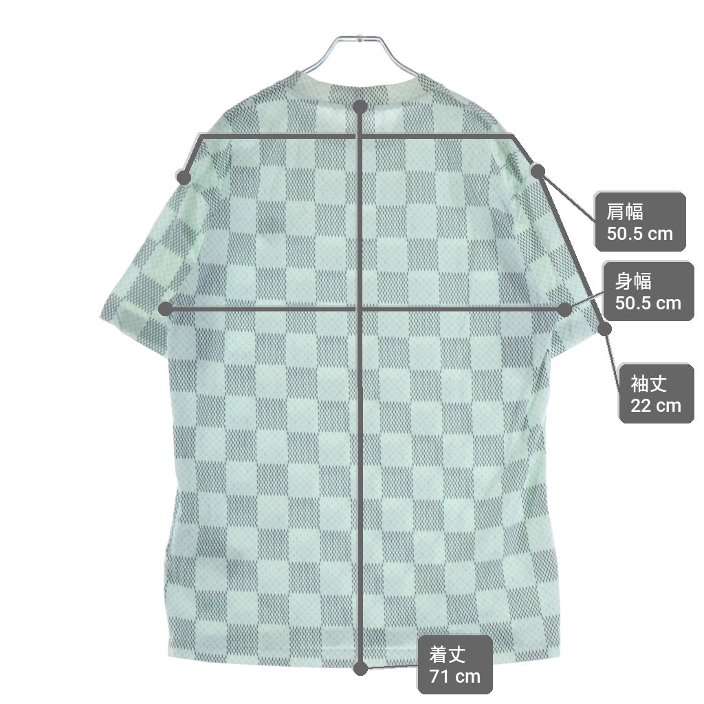 LOUIS VUITTON(ルイヴィトン) ダミエ モノグラムプリント クルーネック 半袖 Tシャツ カットソー ライトグリーン RM242MM NPG HRY10W