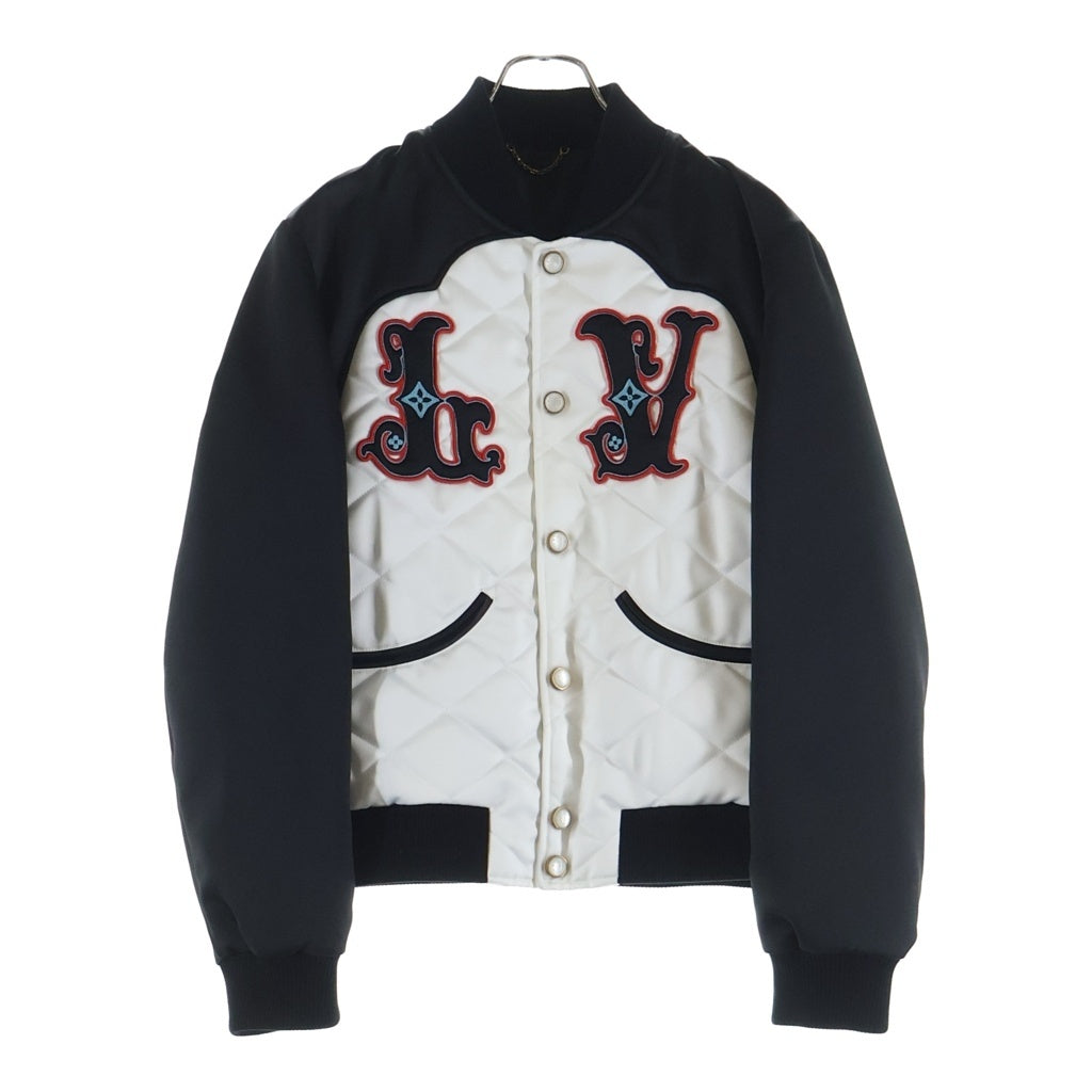 LOUIS VUITTON(ルイヴィトン) 24AW LV ウエスタン バイカラー サテン ボンバージャケット ブルゾン ホワイト/ブラック RM242M MDM HRB75E