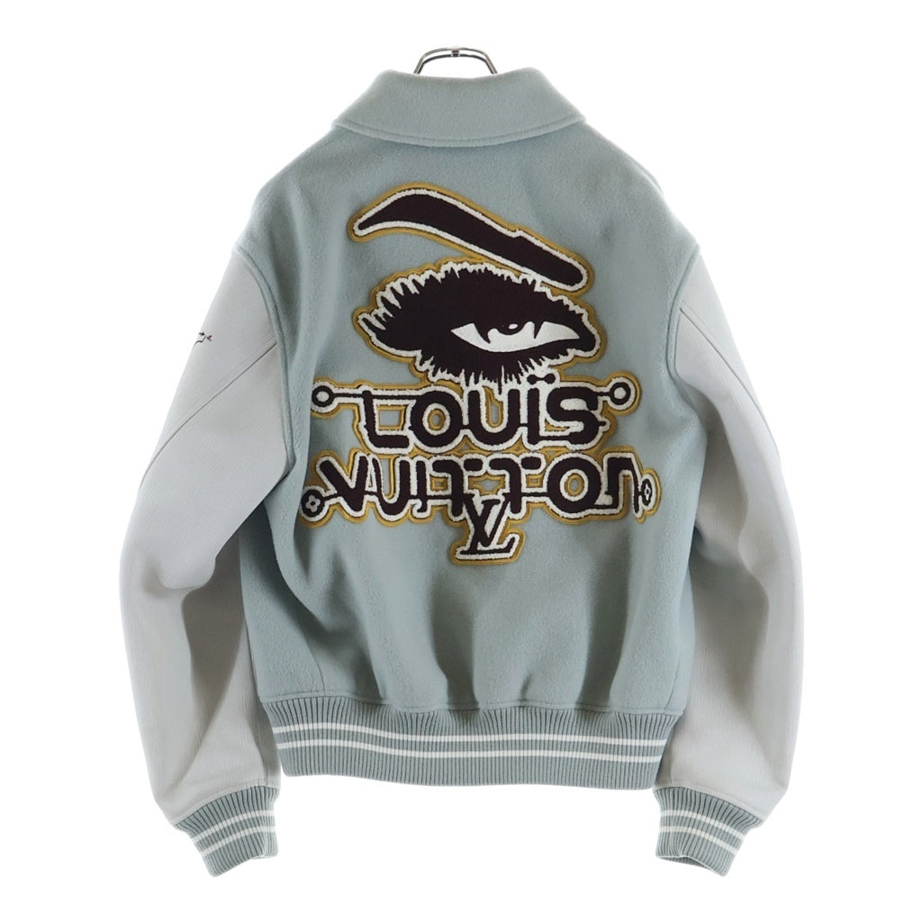 LOUIS VUITTON(ルイヴィトン) 23AW マルチパッチ エピ レザー スタジアムジャケット ブルゾン スタジャン グレー RM232 CAW HPL68E