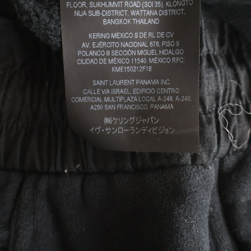 SAINT LAURENT PARIS(サンローランパリ) 23SS ロゴ刺繍 スウェット ショート ハーフ パンツ ショーツ ブラック 732762