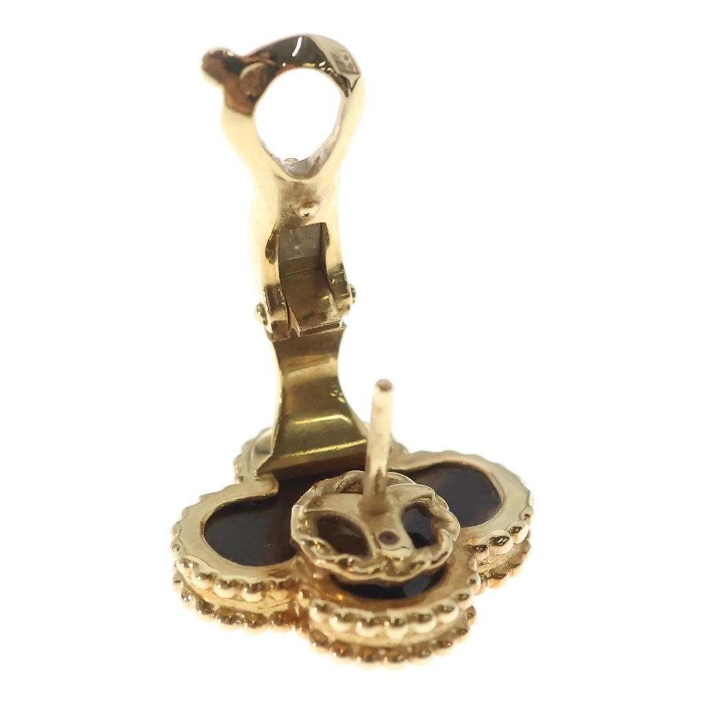 Van Cleef & Arpels(ヴァンクリーフアンドアーペル) ヴィンテージアルハンブラ タイガーアイ ピアス 750YG イエローゴールド レディース