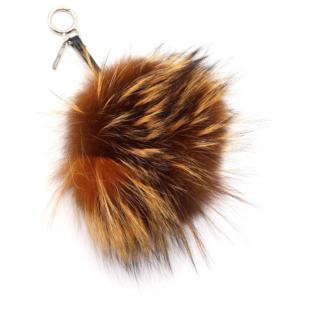 FENDI(フェンディ) モンスターチャーム バッグチャーム キーリング キーホルダー ブラウン シルバー金具 レディース