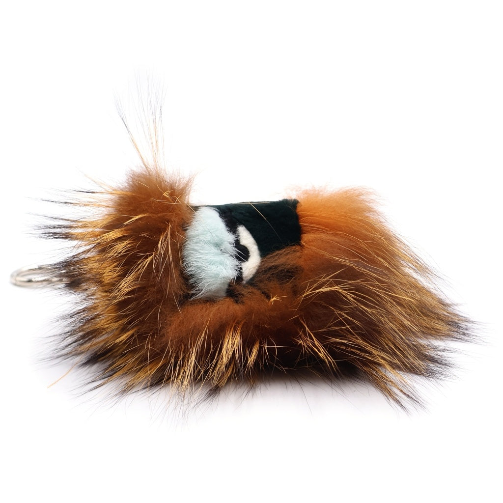 FENDI(フェンディ) モンスターチャーム バッグチャーム キーリング キーホルダー ブラウン シルバー金具 レディース