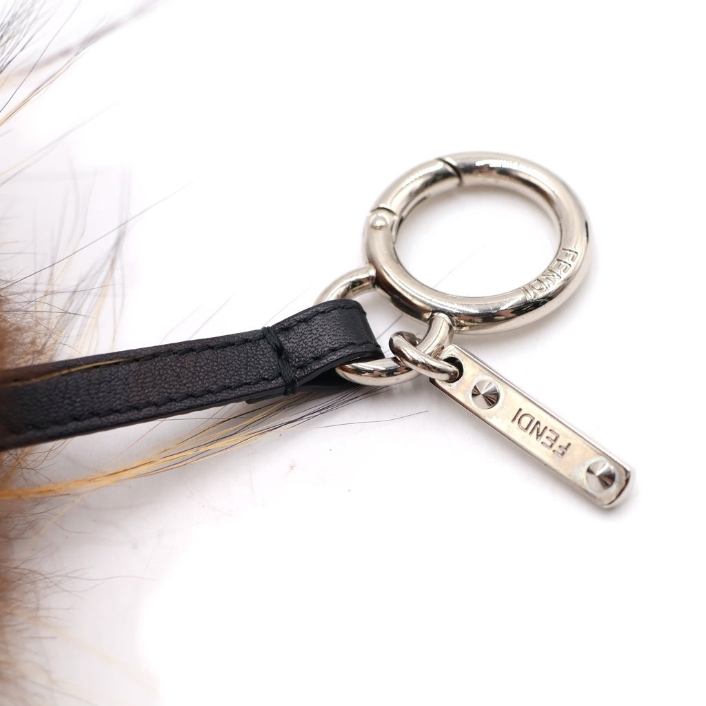 FENDI(フェンディ) モンスターチャーム バッグチャーム キーリング キーホルダー ブラウン シルバー金具 レディース