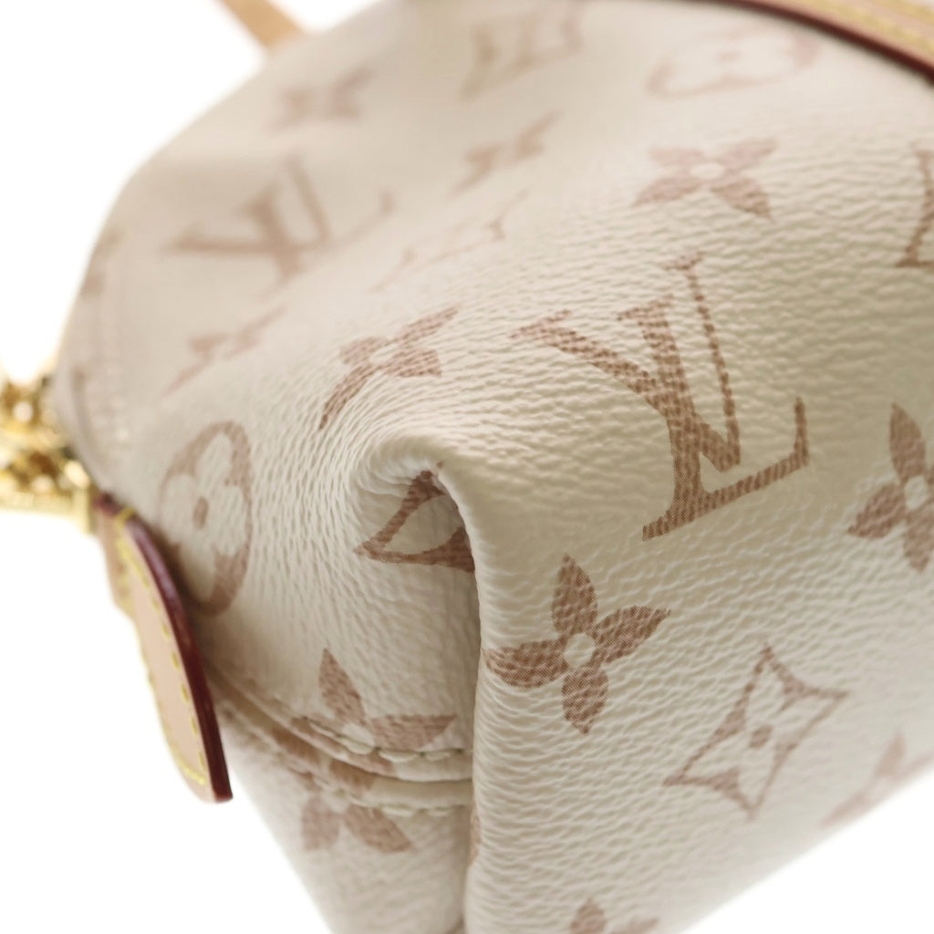 LOUIS VUITTON(ルイヴィトン) モノグラム・デュンヌ キャンバス スクワイア ハンドバッグ ホワイト×ベージュ レザー×PVC EW M2A457 ゴールド金具 レディース