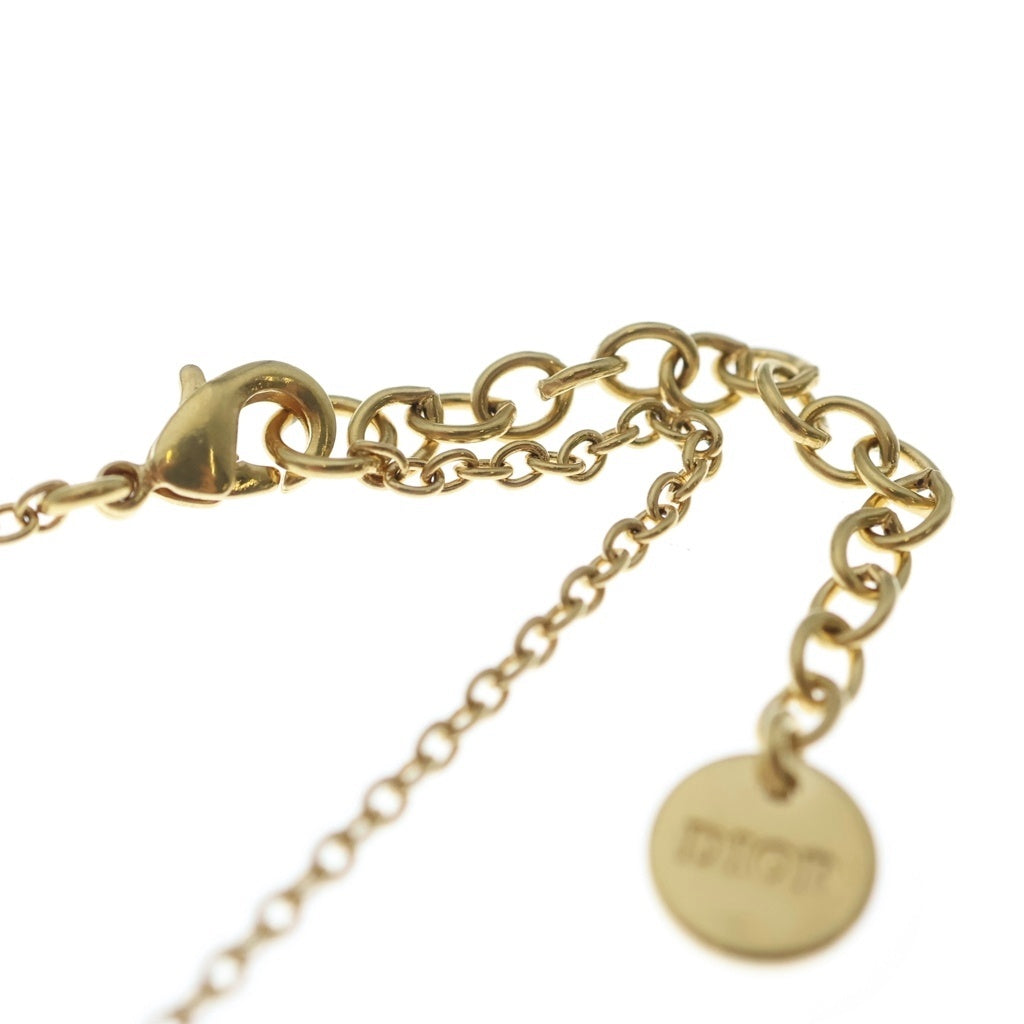 DIOR(ディオール) PETIT CDロゴ ラインストーン ネックレス ペンダント チェーン ゴールド×ピンク N2636WOMCY レディース