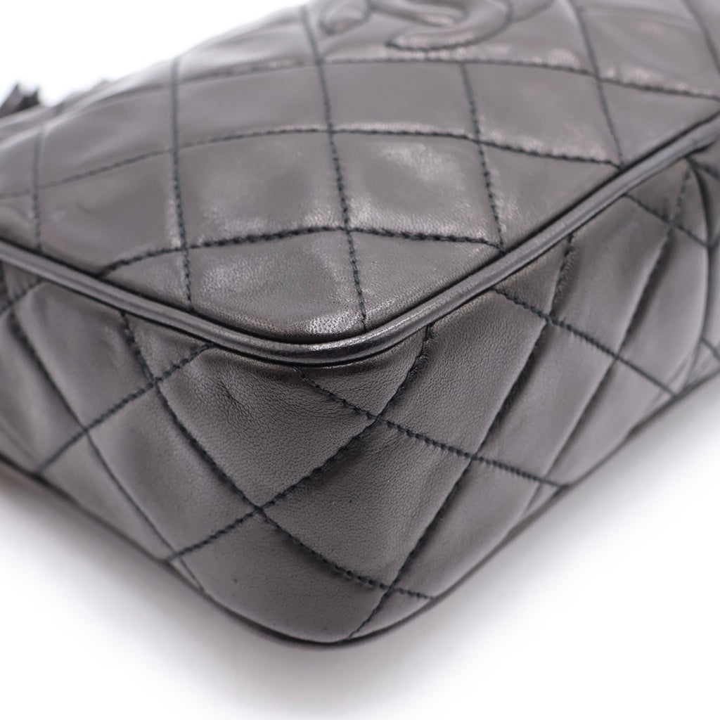 CHANEL(シャネル) マトラッセ ココマーク タッセル フリンジ ラムスキン ゴールド金具 ミニ チェーンショルダーバッグ ブラック レディース