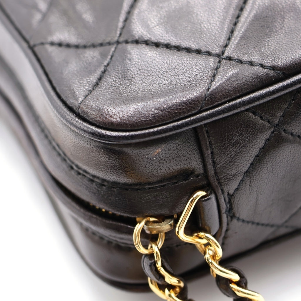 CHANEL(シャネル) マトラッセ ココマーク タッセル フリンジ ラムスキン ゴールド金具 ミニ チェーンショルダーバッグ ブラック レディース
