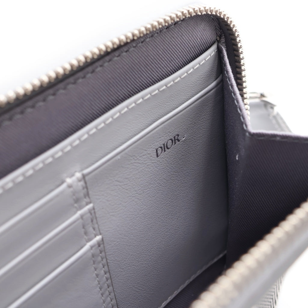 Christian Dior(クリスチャンディオール) CDダイヤモンド ショルダーバッグ グレー レザー 2ESBC119DCO シルバー金具 レディース
