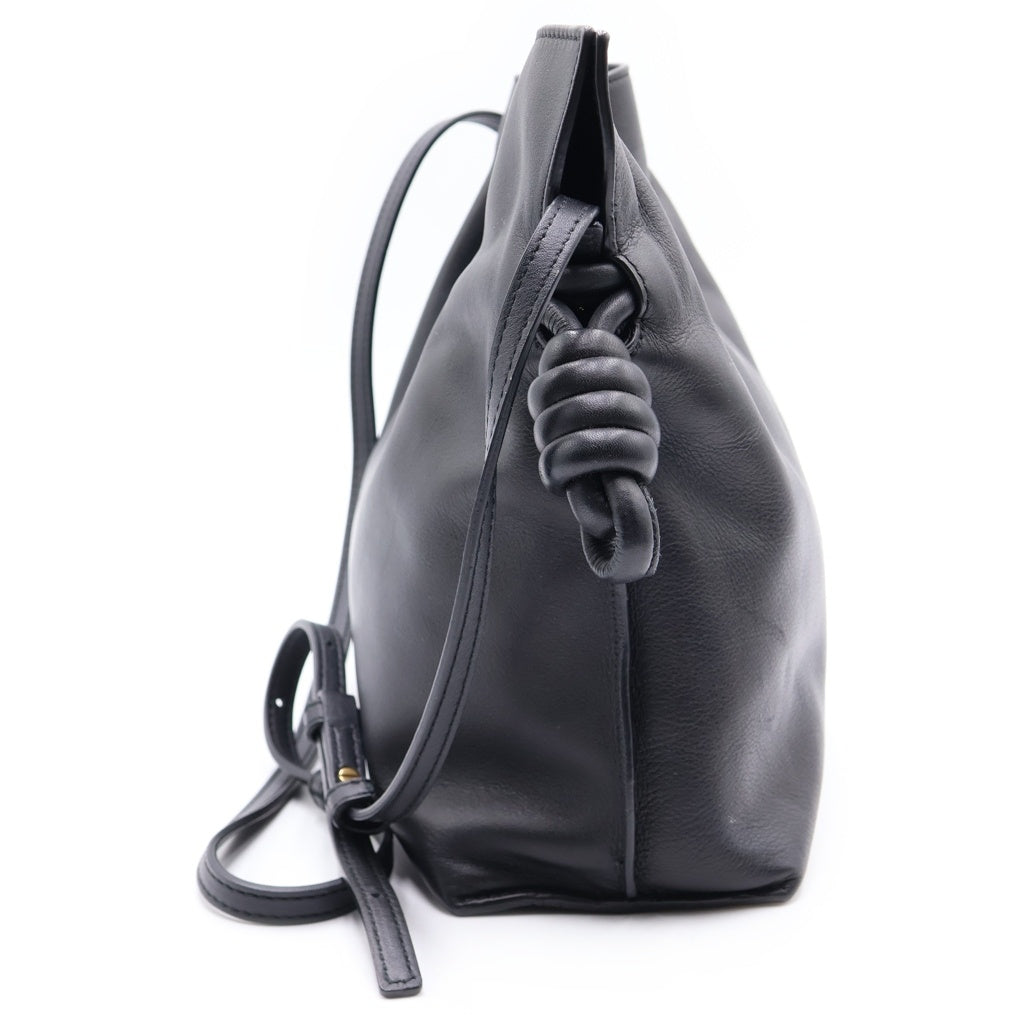 LOEWE(ロエベ) フラメンコ ミディアム ショルダーバック 巾着バッグ ブラック カーフスキン レディース