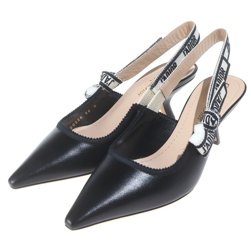 Christian Dior(クリスチャンディオール) J'ADIOR ジャディオール スリングバックパンプス シューズ ローヒール レザー ブラック KDV024CEY90036 MD0225 レディース