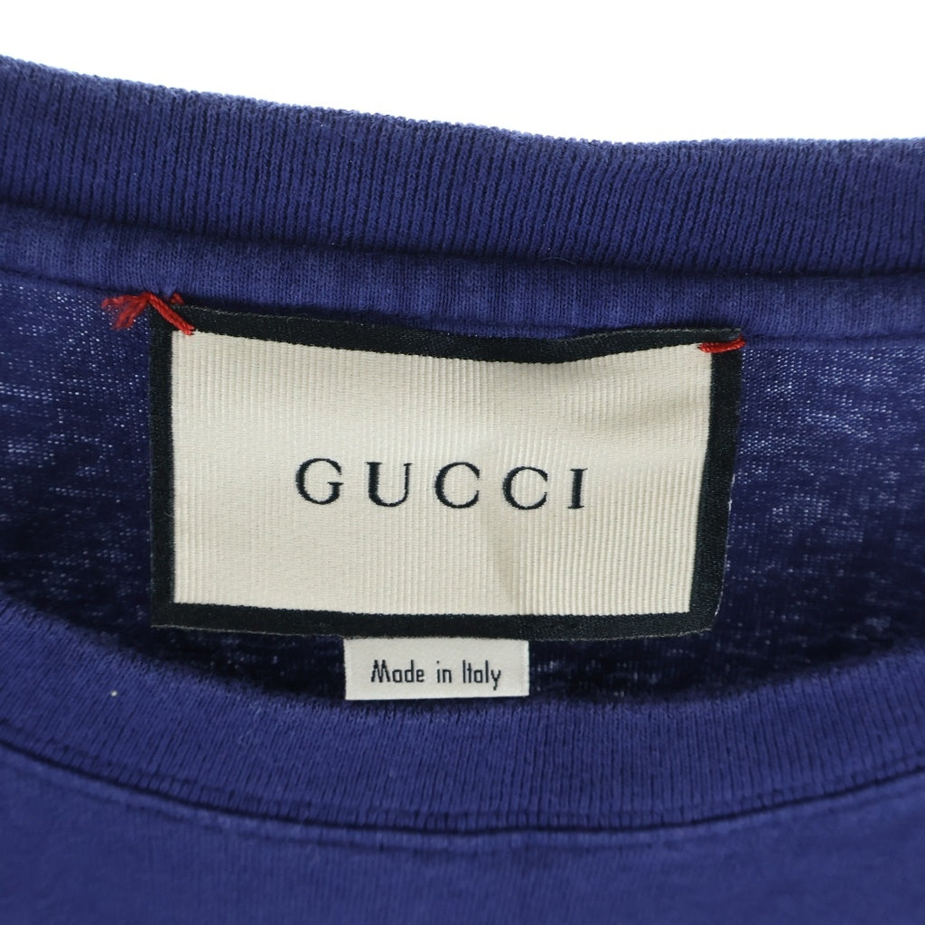 GUCCI(グッチ) ■インターロッキングG プリント Tシャツ ブルー コットン100% サイズM
