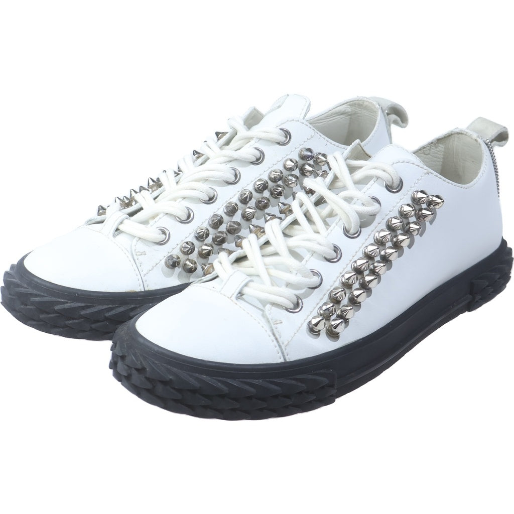 GIUSEPPE ZANOTTI(ジュゼッペ ザノッティ) スパイクスタッズ レザー レースアップ ローカットシューズ スニーカー ホワイト