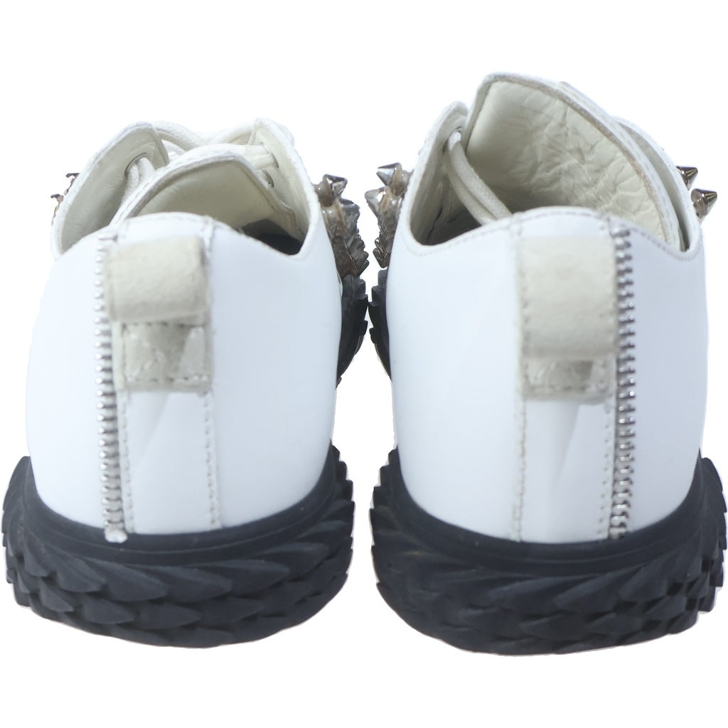 GIUSEPPE ZANOTTI(ジュゼッペ ザノッティ) スパイクスタッズ レザー レースアップ ローカットシューズ スニーカー ホワイト